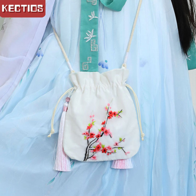 【Kectios™】刺繡diy自繡荷包手工製作古風漢服挎包 初學者蘇繡絲帶繡品材料包