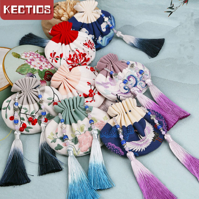 【Kectios™】繡漢服古風繡花香囊包,贈天然玫瑰乾花香包,買多送多