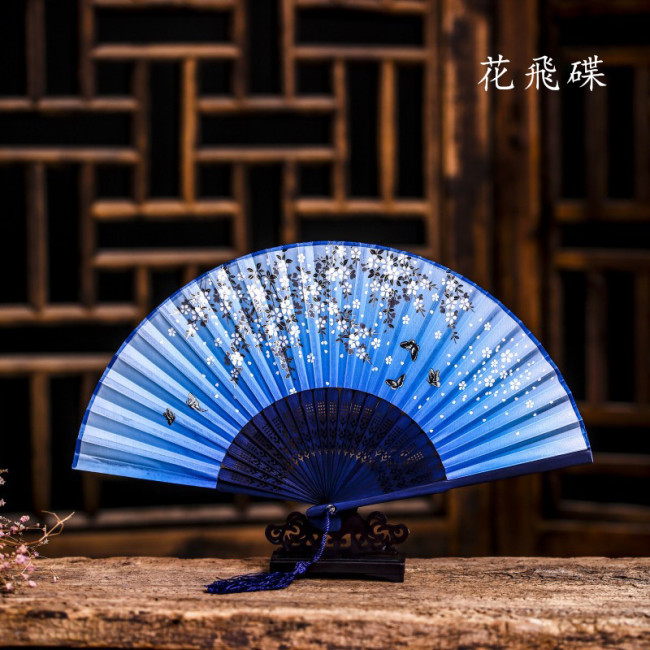 【Kectios™】夏季廣告日式摺扇中國風扇子絹扇和風夏季男女扇櫻花古風折疊扇子