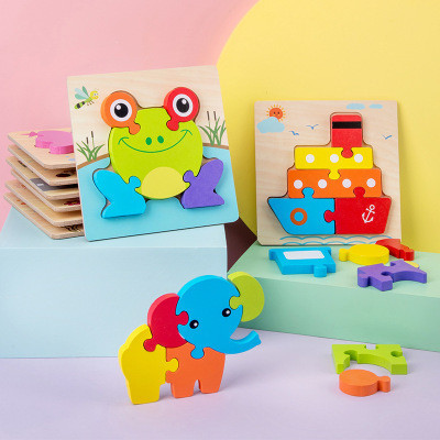 【Kectios™】3D立體拼圖兒童木質玩具早教益智交通動物
