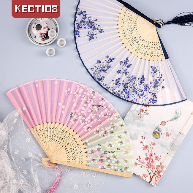 【Kectios™】古風女士摺扇一笑扇古裝中國風創意家居飾品工藝扇跳舞扇動漫