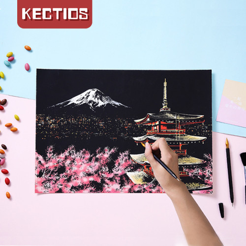 【Kectios™】【送木簽筆】創意刮畫 世界城市夜景DIY 買就送全黑DIY卡