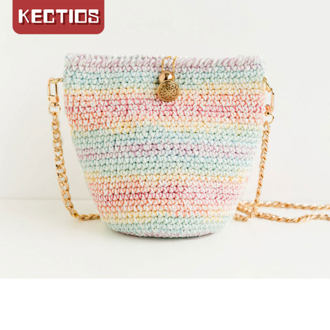 【Kectios™】簡易桶包鉤織diy解悶手工編織包包鉤針毛線團自製材料包