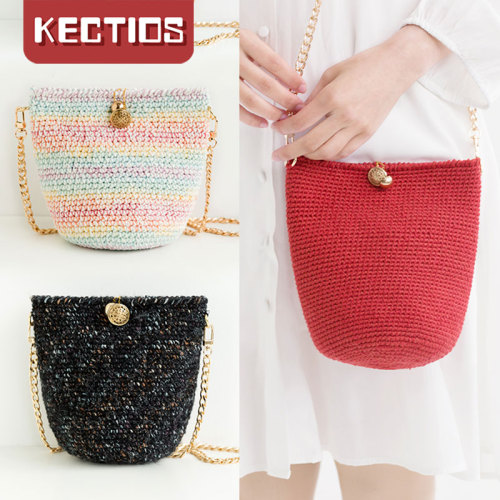 【Kectios™】簡易桶包鉤織diy解悶手工編織包包鉤針毛線團自製材料包