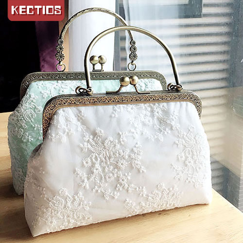 【Kectios™】蕾絲口金包材料包手工布藝旗袍配包手拿包斜背鏈條包 非成品要縫