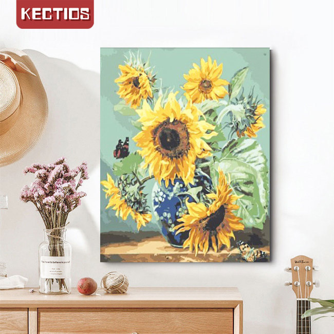 【Kectios™】數字油畫客廳臥室玄關裝飾畫手工填色繪畫油彩畫  【下單有框請選擇宅配】