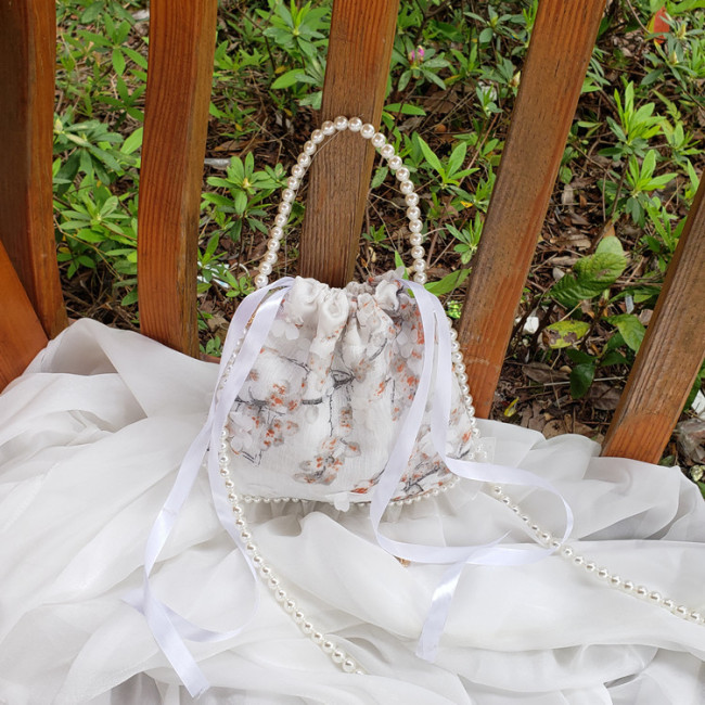 【Kectios™】新款國風森系珍珠漢服包立體織花搭配古裝流蘇小圓包斜跨手拎包