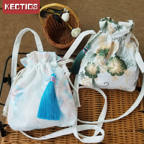 【Kectios™】新款森系小包古風漢服包中國風仙女刺繡斜挎包單肩包配古裝布荷包