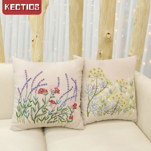 【Kectios™】十字繡抱枕2021新款客廳情侶一對戳戳繡臥室抱枕套自己繡手工刺繡