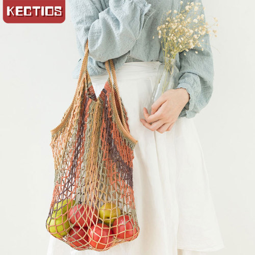 【Kectios™】可收納環保袋毛線團純手工編織包包鉤針diy材料包蕾絲線