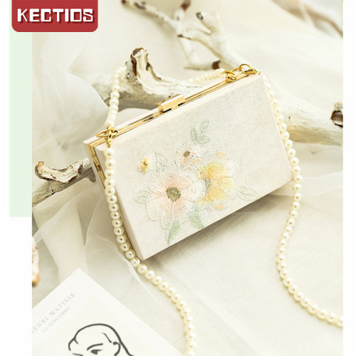 【Kectios™】國風仙女斜跨包2021新款古風漢服包包繡花旗袍包手提包小方包