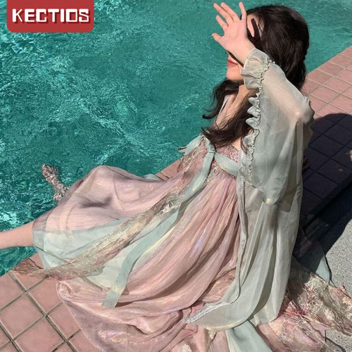 【Kectios™】改良漢服2021新款春夏吊帶裙仙女裙子雪紡中國風連衣裙
