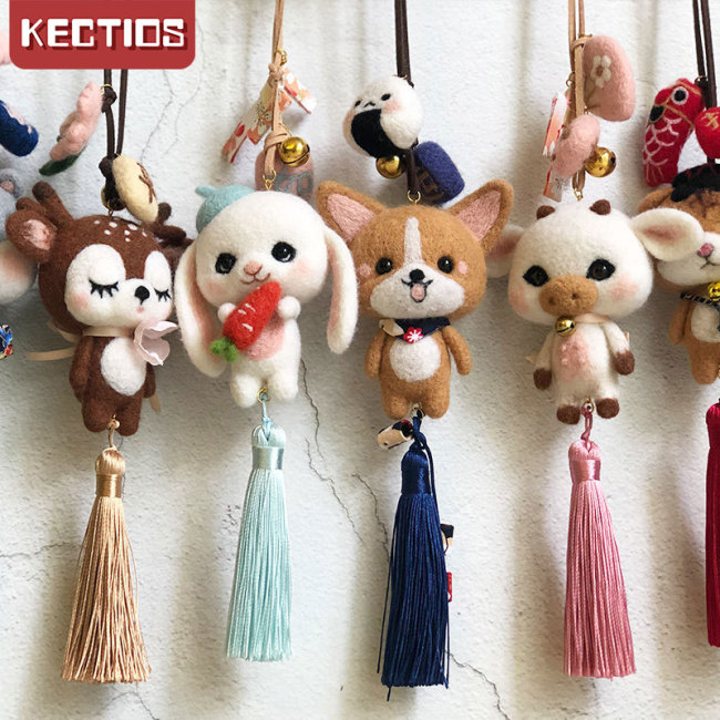 【Kectios™】戳戳樂和風小掛件柴犬小鹿小貓小倉鼠小兔DIY手工材料包