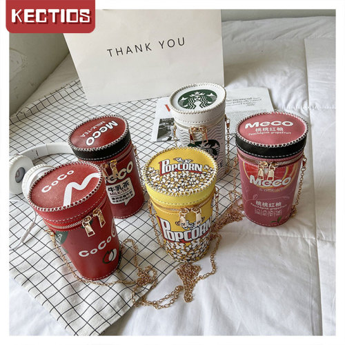 【Kectios™】網紅小包包女2021鏈條潮個性創意奶茶杯水桶包洋氣新款少女斜挎包