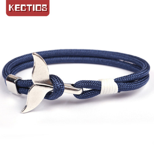 【Kectios™】船錨款 鯨魚尾手鍊550傘繩 手工情侶手環
