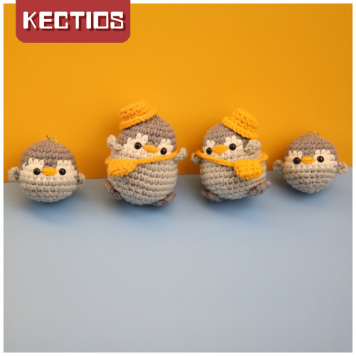 【Kectios™】背包小企鵝手工製作禮物鑰匙扣diy材料包牛奶棉毛線鉤針編織玩偶