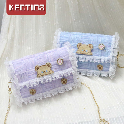 【Kectios™】織包包diy手工編織包包卡通可愛小熊自製作材料包手織送女友禮物