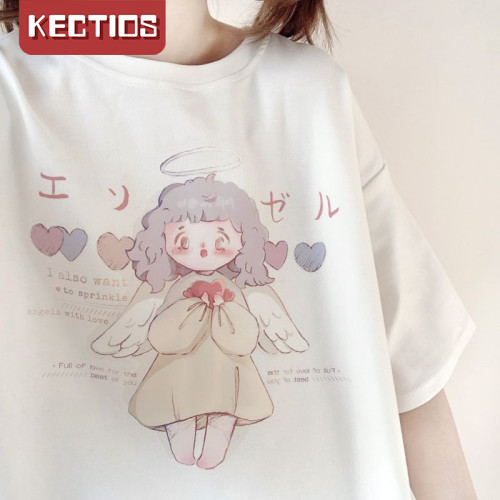 【Kectios™ 】可愛女裝jk少女印花T卹女短袖夏季2021年新款寬鬆韓版圓領上衣ins
