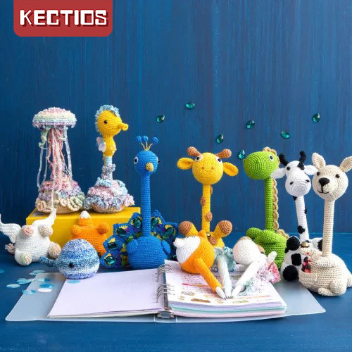 【Kectios™】毛線手工編織玩偶鉤針diy材料包禮物解悶時間萌系動物筆插