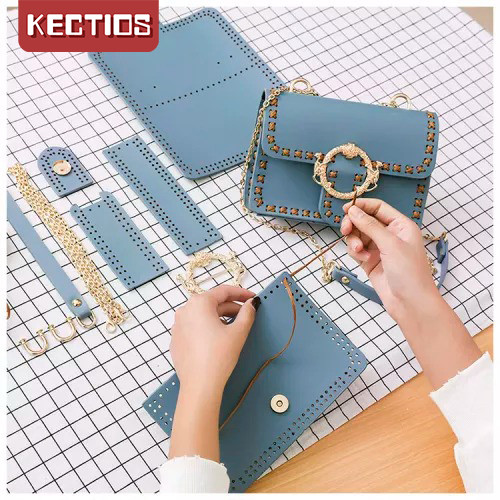 【Kectios™】DIY手工縫製小方包個性鎖扣百搭洋氣材料包