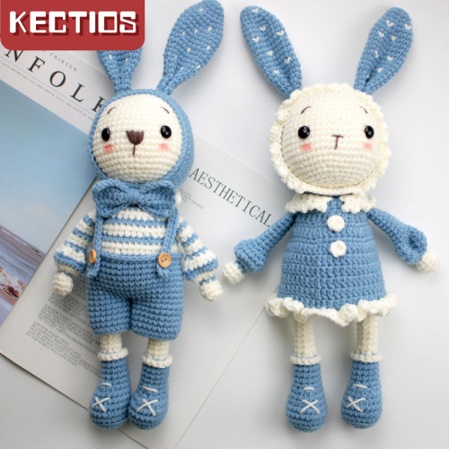 【Kectios™】手工鉤針編織玩偶diy材料包手工製作禮物毛線娃娃情侶兔