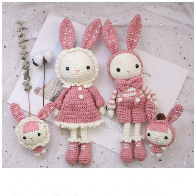 【Kectios™】手工編織玩偶鉤針diy材料包手作娃娃針織勾线手工製作禮物毛線兔