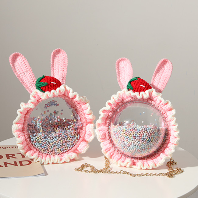 【Kectios™】手工編織包包可愛胡蘿蔔兔子包包毛線鉤針diy材料包自製作手織包