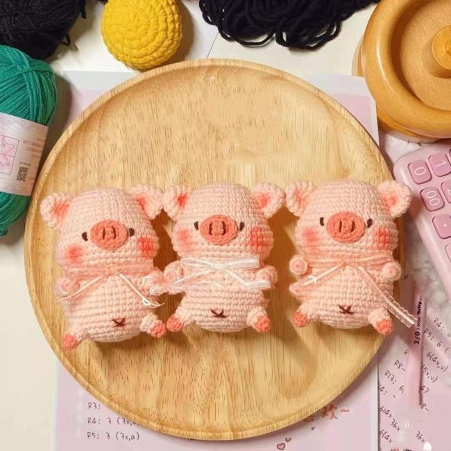 【Kectios™】迷你小動物玩偶手工diy材料包毛線編織鉤針變換裝娃娃挂件可愛
