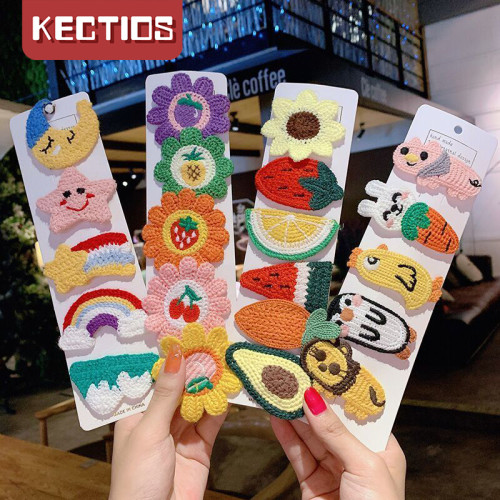【Kectios™】卡通兒童髮夾可愛毛線針織劉海夾動物發卡小頭飾女孩