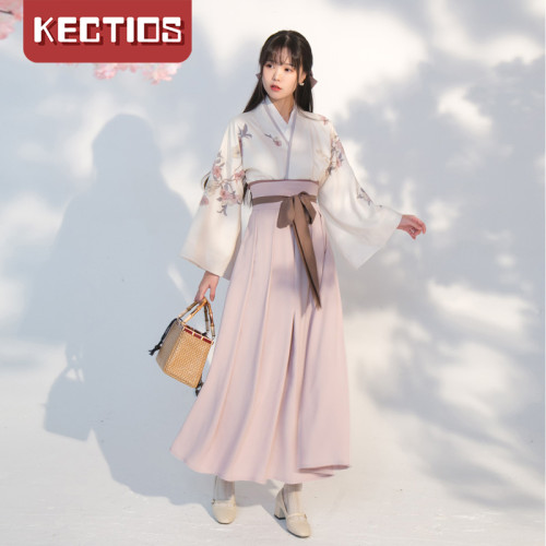 【Kectios™】漢元素日常交領套裝廣袖齊腰裙改良漢服