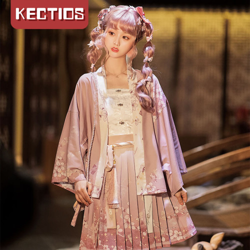 【Kectios™】對襟直袖短衫短褶裙原創改良漢服女漢元素春夏