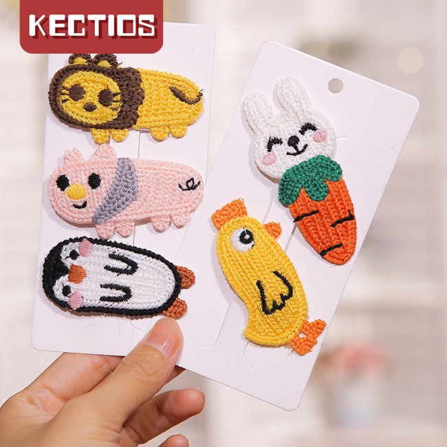 【Kectios™】卡通兒童髮夾可愛毛線針織劉海夾動物發卡小頭飾女孩