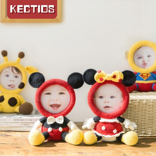 【Kectios™】卡通玩偶立式相框 手工diy嬰兒棉鉤針編中粗毛線團材料包