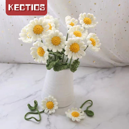 【Kectios™】小雛菊花束手工編織鬱金香diy材料包自製花禮物牛奶棉手編粗毛線