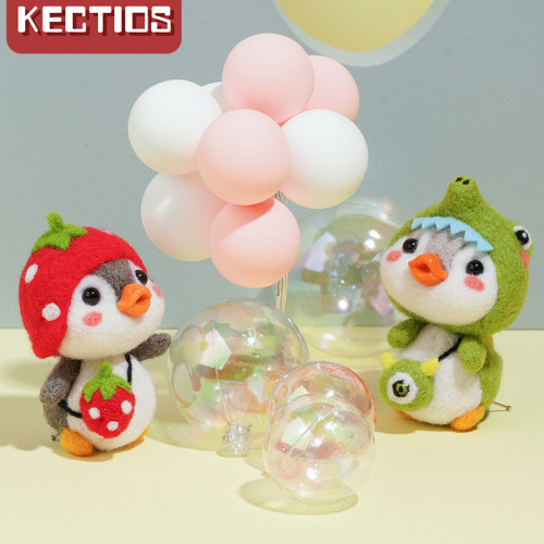 【Kectios™】羊毛氈戳戳樂材料包diy手工自製玩偶鴨子情侶禮物挂件飾品
