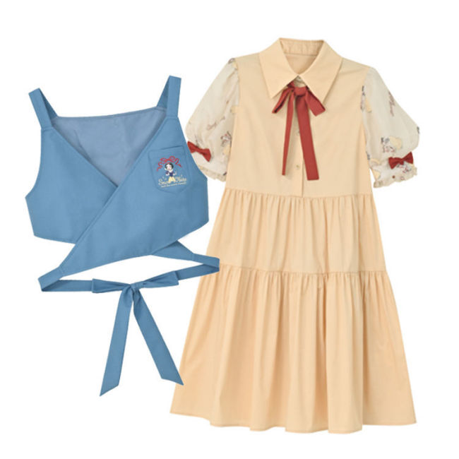 【Kectios™】白雪公主設計感裙子兩件套泡泡袖連衣裙