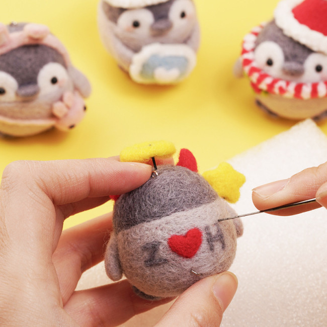 【Kectios™】企鵝羊毛氈戳戳樂diy材料包手工自製創意新年禮物生肖牛玩偶禮品
