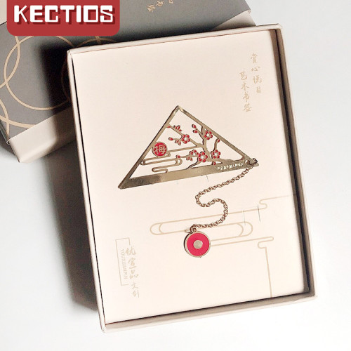 【Kectios™ 】梅蘭竹菊金屬書籤 復古風古典博物院紀念品成品