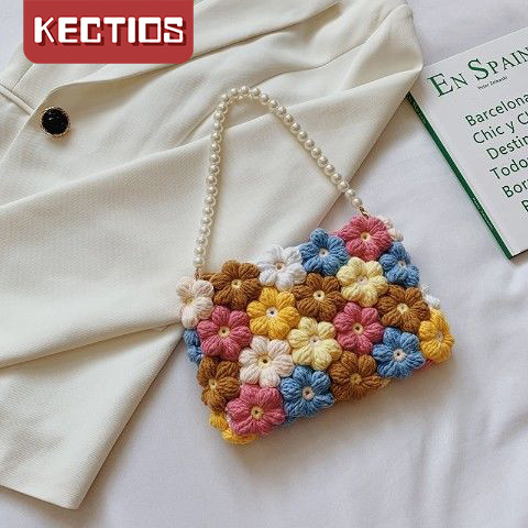 【Kectios™】毛线手工编织包包diy手工制作礼物钩针花朵材料包泡芙花瓣手工包