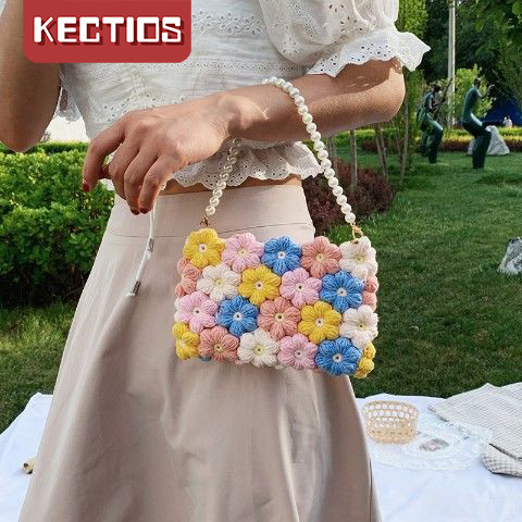 【Kectios™】毛线手工编织包包diy手工制作礼物钩针花朵材料包泡芙花瓣手工包