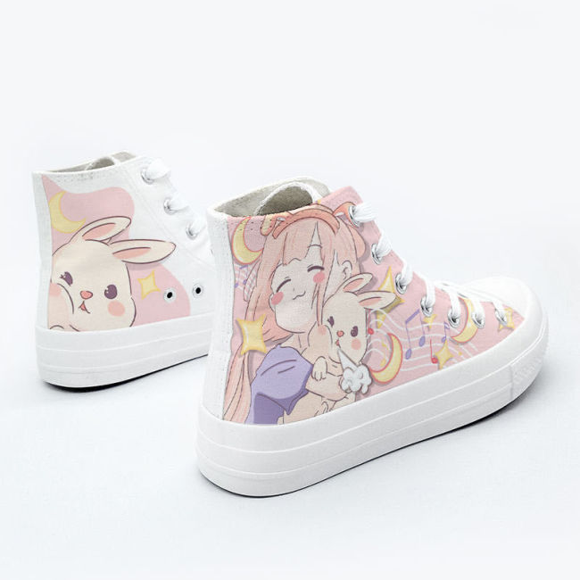 【Kectios™】魔法少女日系二次元原創手繪帆布鞋女學生可愛甜美板鞋