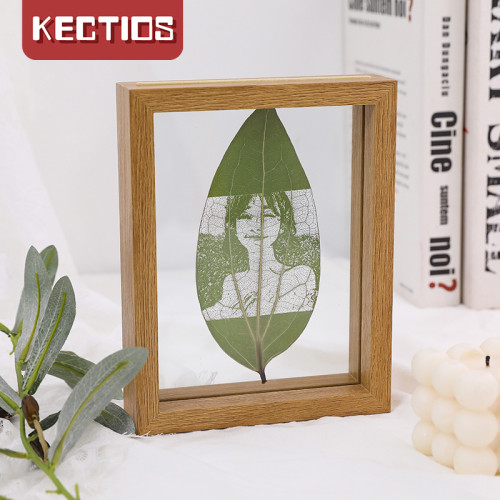 【Kectios™】100%好評！情人節520送女友男友照片客製化 葉雕照片定制 實木相框免費刻字