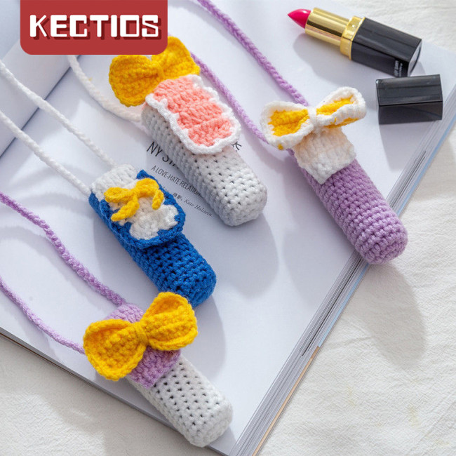 【Kectios™ 】手工編織口紅套針織diy鉤針毛線材料包口紅包包斜挎包