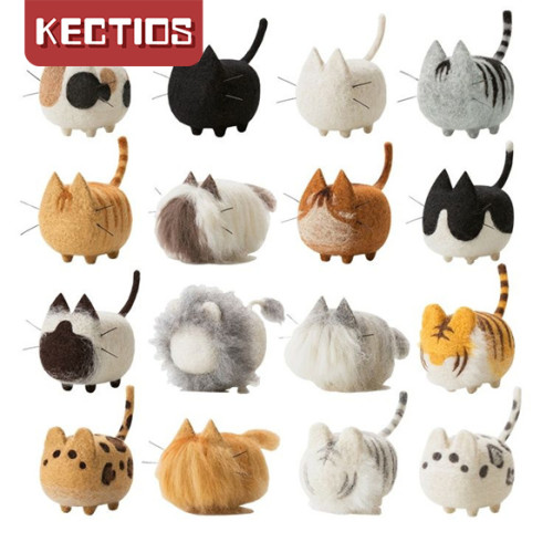 【Kectios™ 】零基礎送工具羊毛氈戳戳樂diy材料包自製手工禮品萌無臉貓狗動物