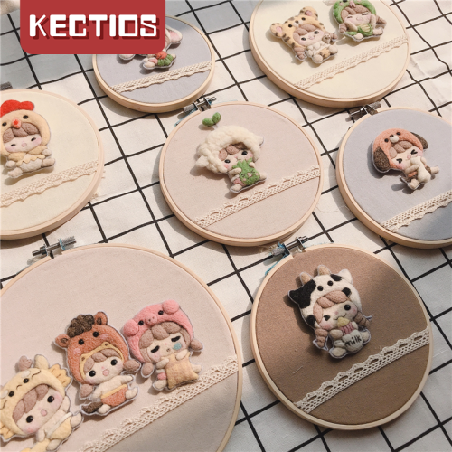 【Kectios™ 】圈圈木羊毛氈戳戳樂DIY材料包12生肖十二生肖可愛動物鼠牛虎兔龍