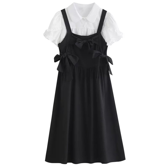 【Kectios™ 】減齡襯衫背帶套裝連衣裙女裝夏季2021年新款學院風裙子小清新甜美