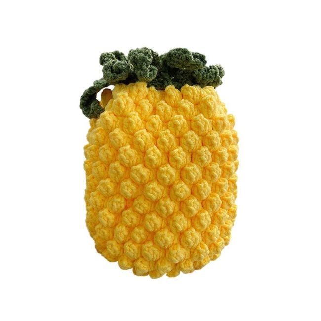 【Kectios™ 】手工編織菠蘿包diy材料包自製毛線鉤針成品束口