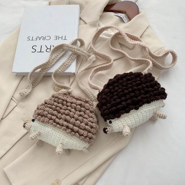 【Kectios™】手工編織包包diy材料包毛線鉤針自製作禮物迷你可愛針織包