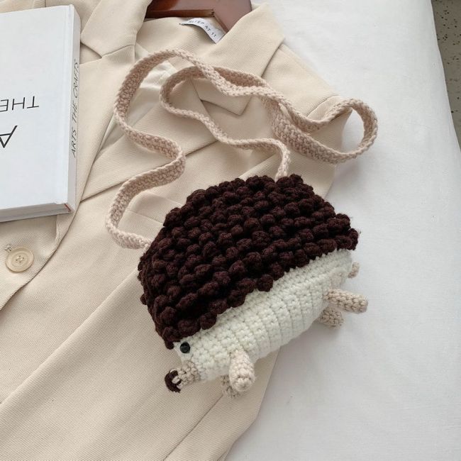 【Kectios™】手工編織包包diy材料包毛線鉤針自製作禮物迷你可愛針織包