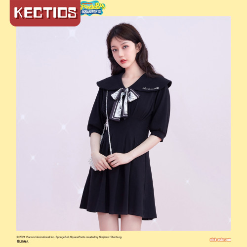 【Kectios™ 】海綿寶寶夏季新款連衣裙女蝴蝶結百褶裙